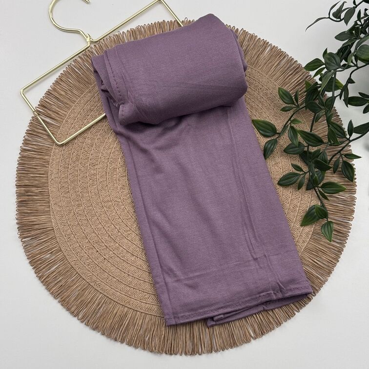 Jersey Hijab in Thistle, soft and breathable with a thick, flexible design, providing secure coverage and easy styling for active, everyday wear.