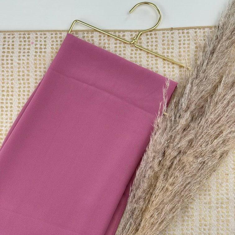 Chiffon Hijab in Pink, lightweight and smooth with a soft drape, offering breathable comfort and versatile styling for everyday wear.