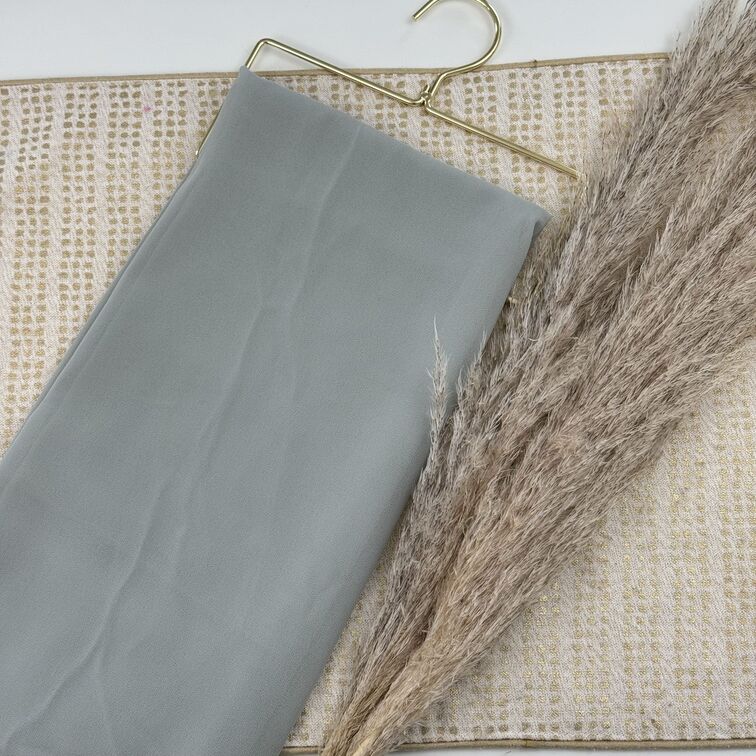 Chiffon Hijab in White Smoke, lightweight and smooth with a soft drape, offering breathable comfort and versatile styling for everyday wear.