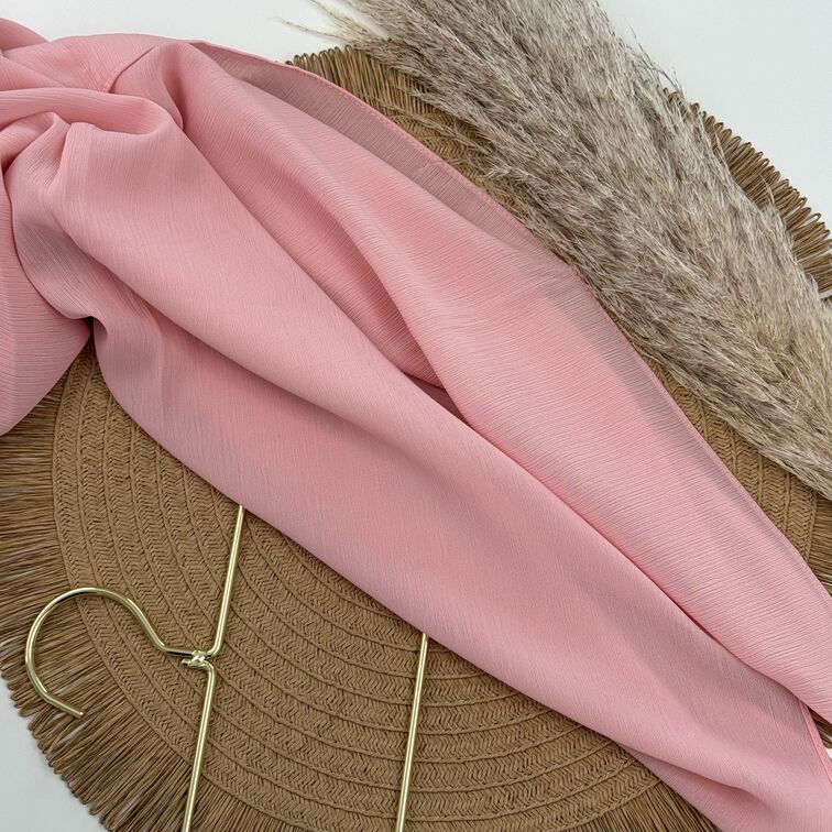 Chiffon Crinkle Hijab in Misty Rose, lightweight and breathable with a soft, textured drape for versatile styling