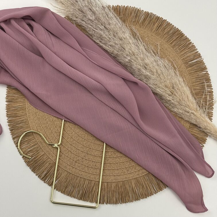 Chiffon Crinkle Hijab in Thistle, lightweight and breathable with a soft, textured drape for versatile styling