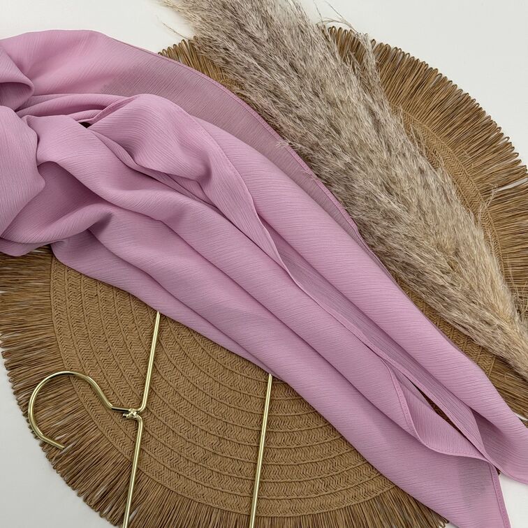 Chiffon Crinkle Hijab in Plum, lightweight and breathable with a soft, textured drape for versatile styling