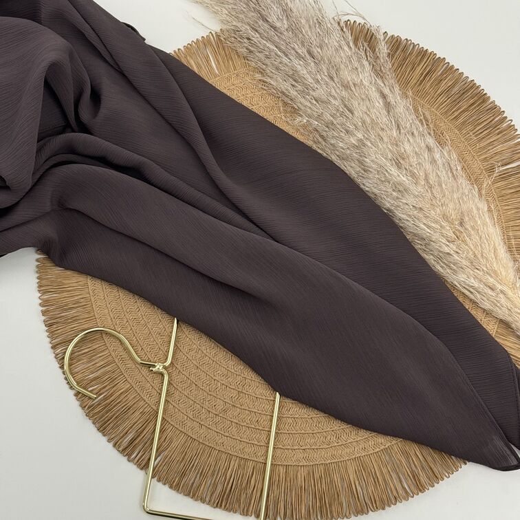 Chiffon Crinkle Hijab in Purple Taupe, lightweight and breathable with a soft, textured drape for versatile styling