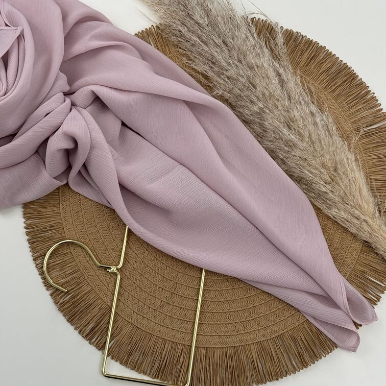 Chiffon Crinkle Hijab in Lavender, lightweight and breathable with a soft, textured drape for versatile styling