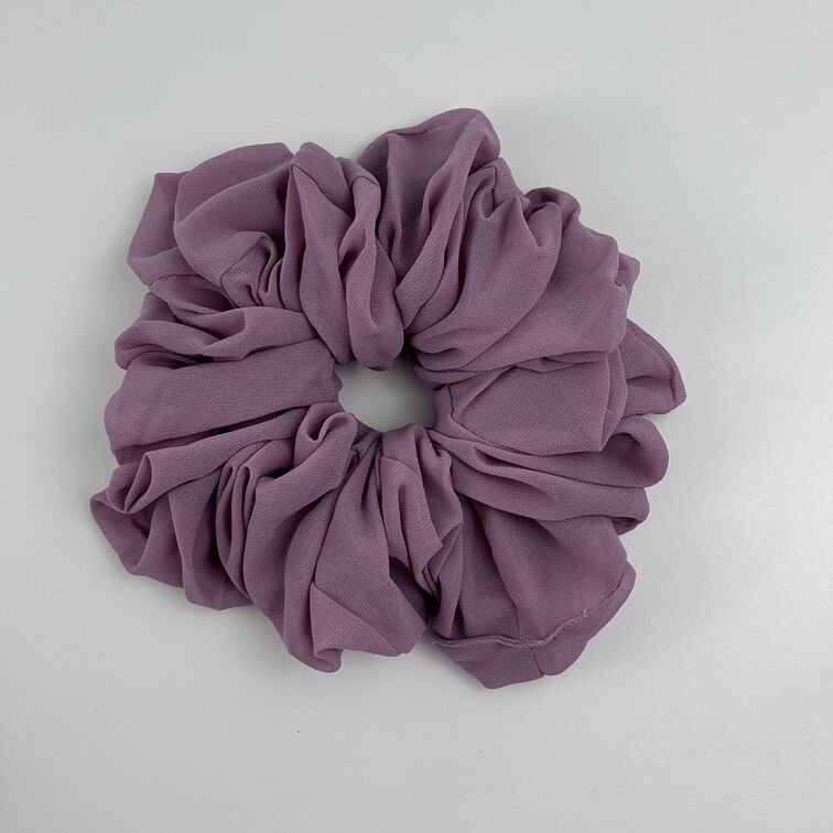 Soft chiffon scrunchy hair tie, stretchable and elastic for a comfortable, all-day hold without pulling or damaging hair