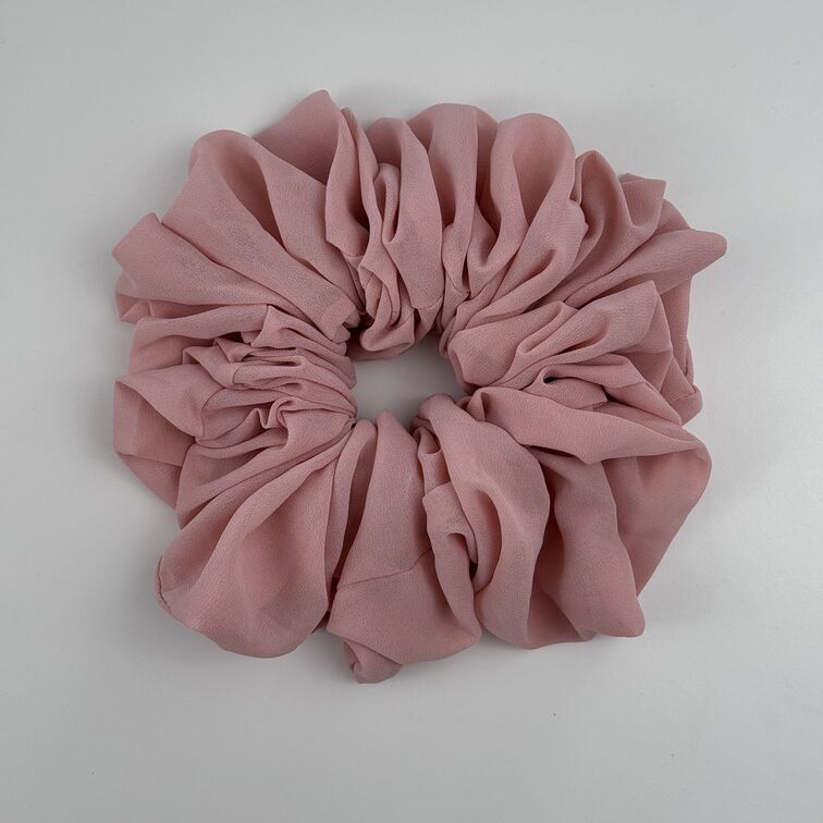 Soft chiffon scrunchy hair tie, stretchable and elastic for a comfortable, all-day hold without pulling or damaging hair