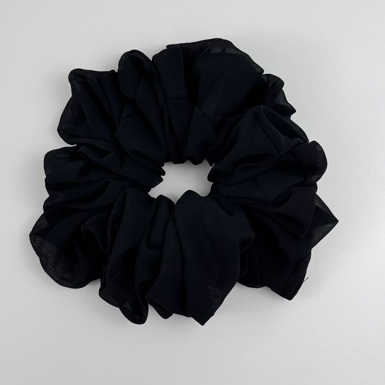 Soft chiffon scrunchy hair tie, stretchable and elastic for a comfortable, all-day hold without pulling or damaging hair