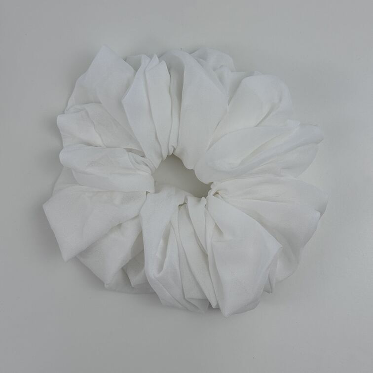 Soft chiffon scrunchy hair tie, stretchable and elastic for a comfortable, all-day hold without pulling or damaging hair