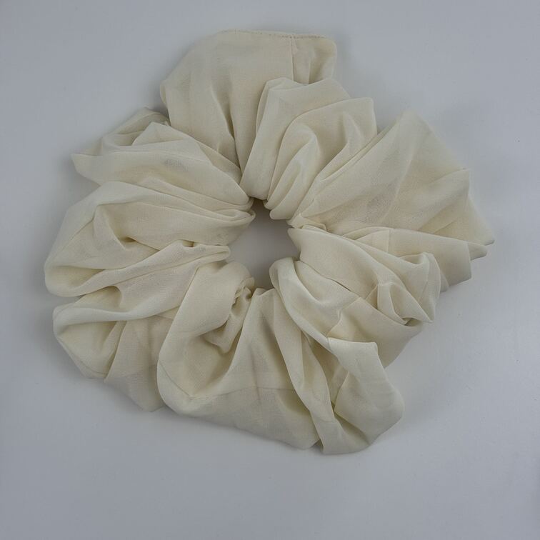 Soft chiffon scrunchy hair tie, stretchable and elastic for a comfortable, all-day hold without pulling or damaging hair