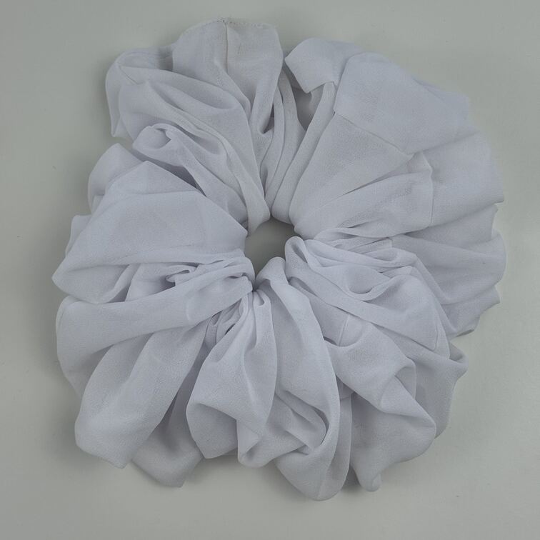 Soft chiffon scrunchy hair tie, stretchable and elastic for a comfortable, all-day hold without pulling or damaging hair